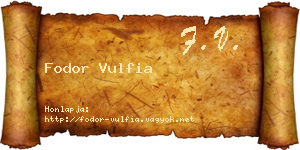 Fodor Vulfia névjegykártya